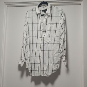 White and Black Checkered Women's Shirt
